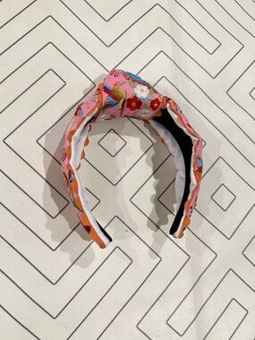 Brianna Cannon Pink Embroidered Knot Headband